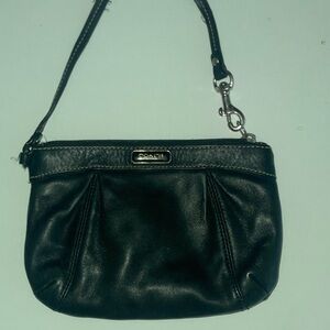Coach Black Leather Wristlet